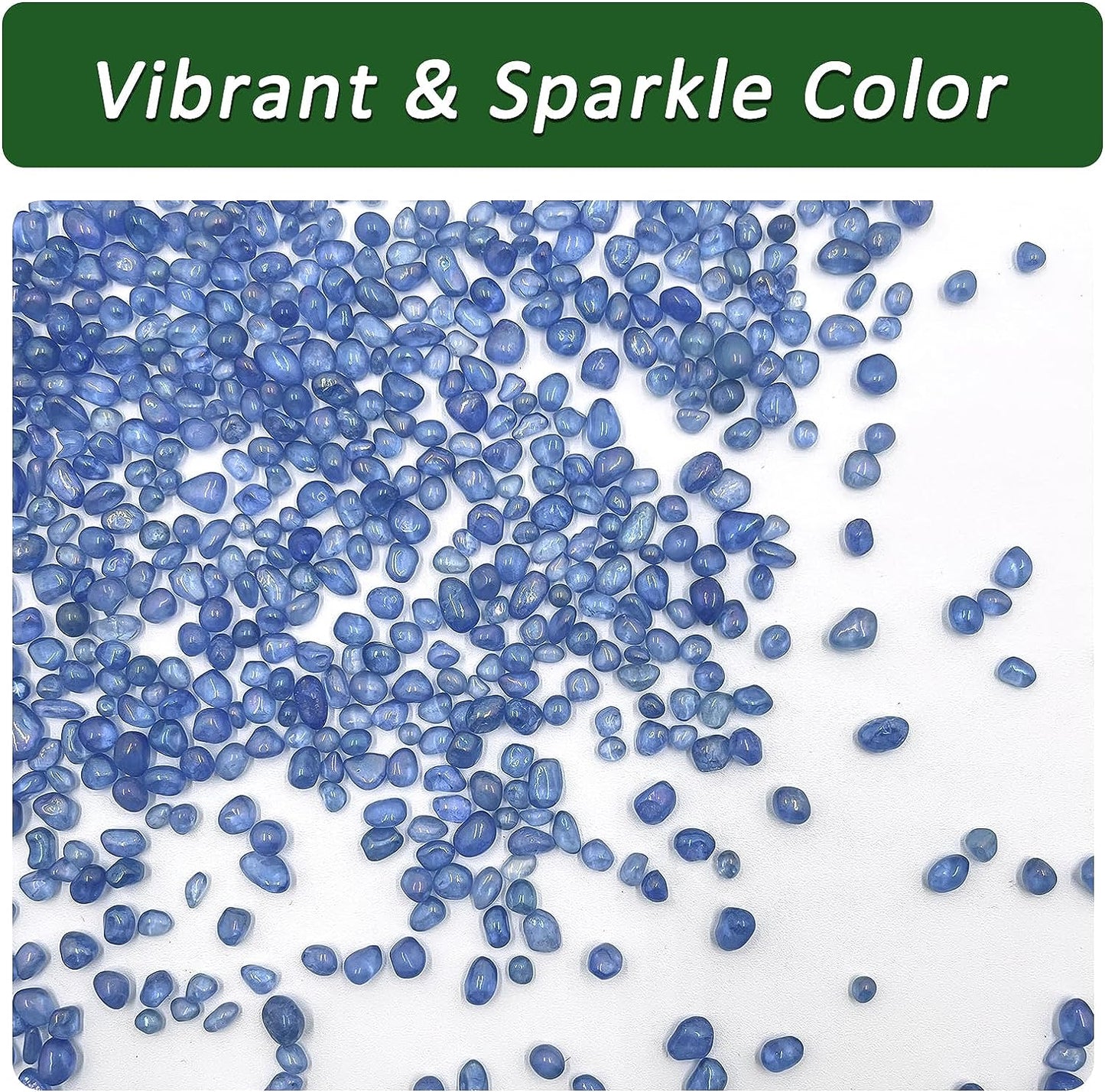 2.2 Lbs Small Aquarium Substrate Gravel Sand, Polished Smooth Fish Tank Gravel, Colorfast Uncoated Vibrant Blue Sea Glass, Decorative Stones for Vase Fillers, Fairy Garden, Potted Plants